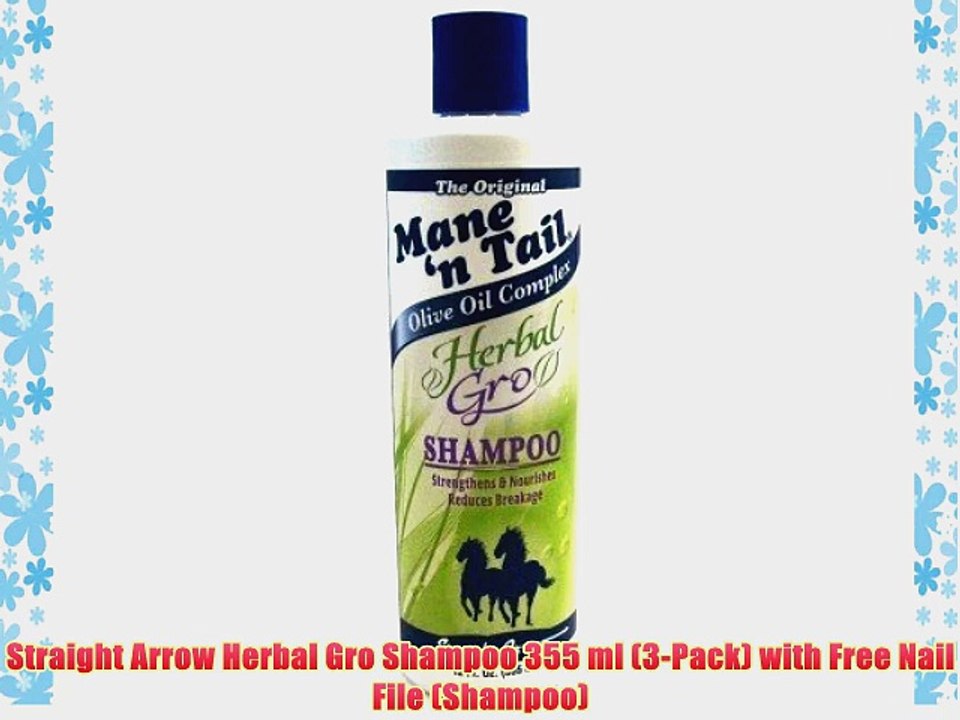 Straight Arrow Herbal Gro Shampoo 355 ml (3-Pack) with Free Nail File (Shampoo)