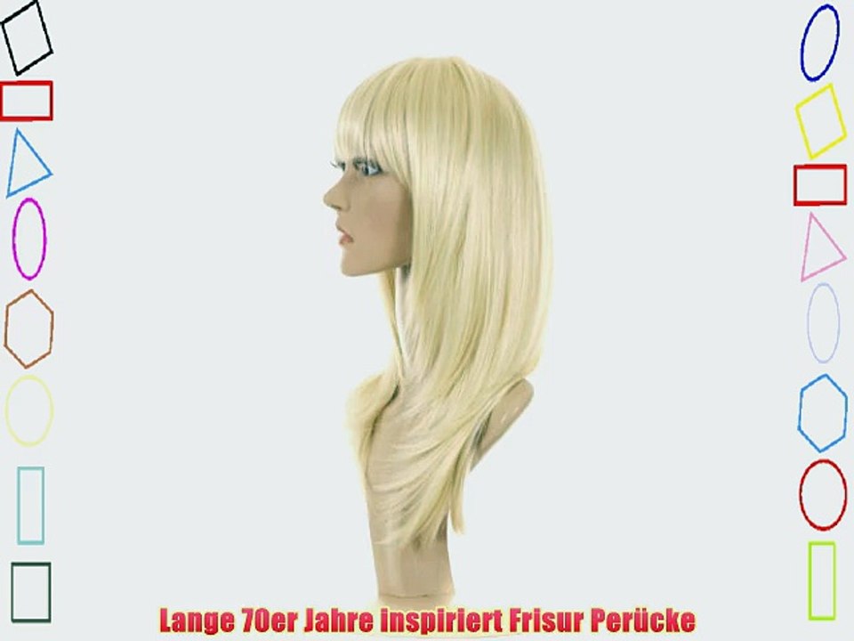 blonde Mitte L?nge Feder geschnitten Per?cke | 70er Jahre inspiriert Haare | Gesichtsrahmen
