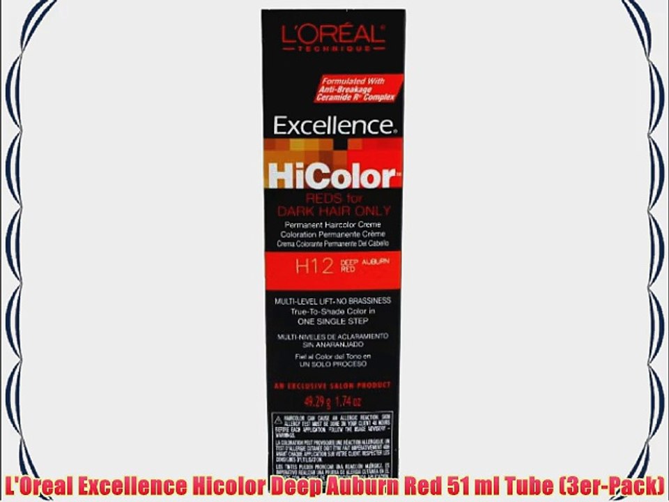 L'Oreal Excellence Hicolor Deep Auburn Red 51 ml Tube (3er-Pack)