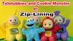 Cookie Monster Chef, and The Teletubbies go to a  Zip Line for some Zip Lining Exercise