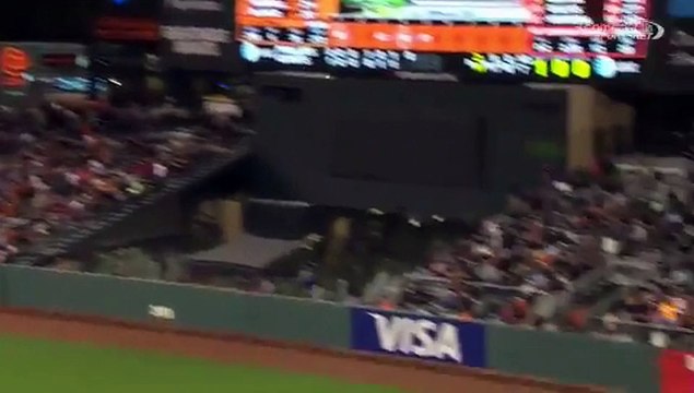 Un homme se jette à l'eau pour une balle de baseball après un homerun