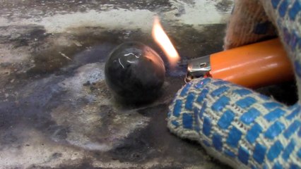 Super Cooled Nickel Ball in Gasoline