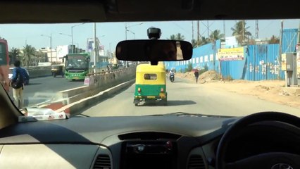 Driving in Bangalore (Bengaluru) India traffic