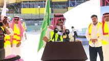 Alwaleed bin Talal, holds a press conference at the 1,000  meters high Kingdom tower