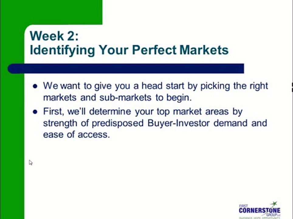 How to Make Big Money with Small Apartments - Week 2 - Identifying Your Perfect Markets