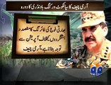 Pakistan Army Chief General Raheel Sharif warns India on Provocation along Border.