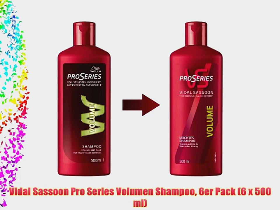 Vidal Sassoon Pro Series Volumen Shampoo 6er Pack (6 x 500 ml)