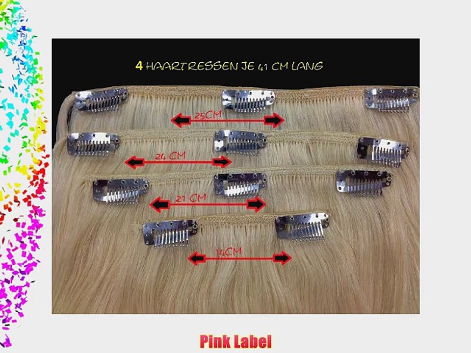 Pink Label Echt-Haarverl?ngerung Clip in Extensions 1 (schwarz) 4 Tressen