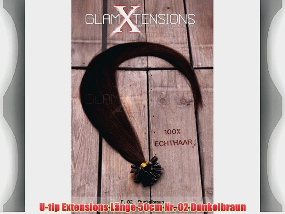 100 x 1g x 50cm dunkelbraune Nr. 2 glatte indische Remy 100% Echthaar U-tip Extensions / Echthaar-Str?hnen