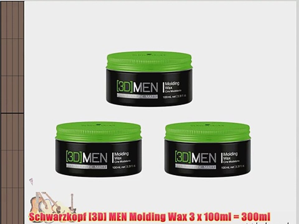 Schwarzkopf [3D] MEN Molding Wax 3 x 100ml = 300ml