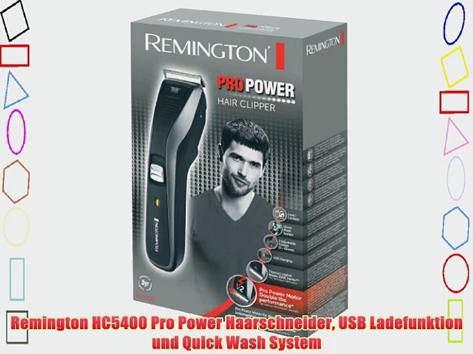 Remington HC5400 Pro Power Haarschneider USB Ladefunktion und Quick Wash System