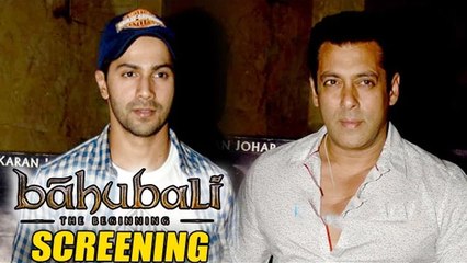 Baahubali Movie Screening | Salman Khan & Varun Dhawan