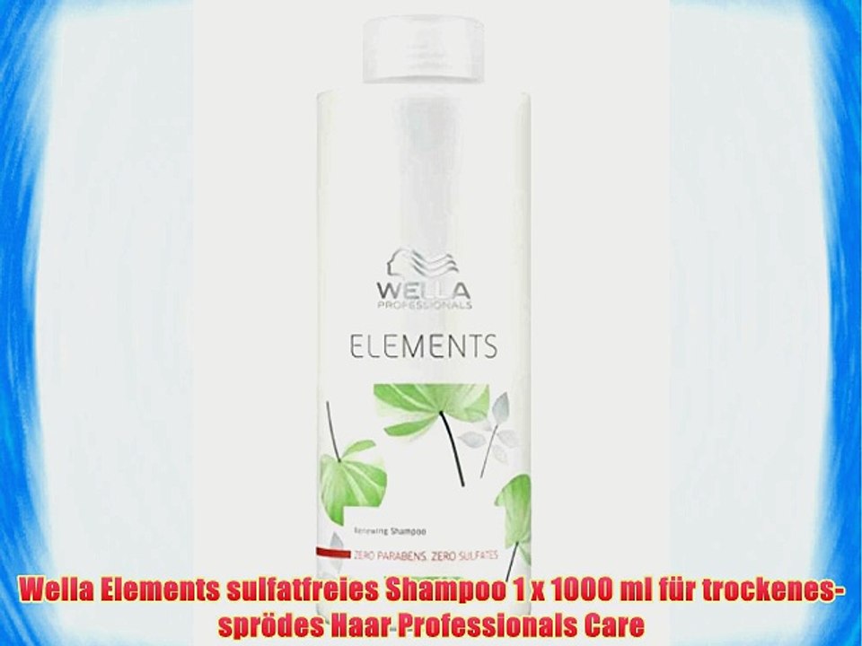 Wella Elements sulfatfreies Shampoo 1 x 1000 ml f?r trockenes-spr?des Haar Professionals Care