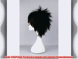 COSPLAZA Cosplay Wig Kostueme Peruecke Kurz gerade Schwarz Heat Resistant synthetische Haar