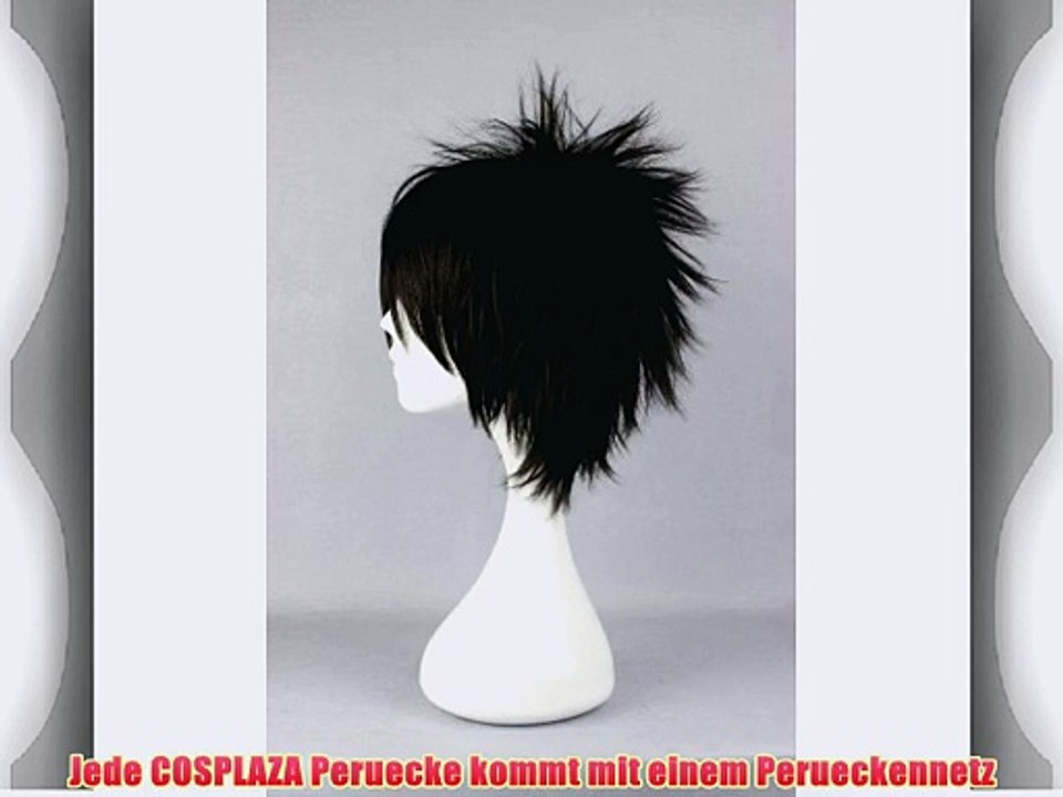 COSPLAZA Cosplay Wig Kostueme Peruecke Kurz gerade Schwarz Heat Resistant synthetische Haar