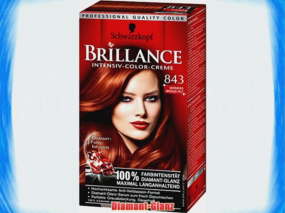 Brillance Intensiv-Color-Creme 843 Sonniges Bronze-Rot 3er Pack (3 x 1 St?ck)