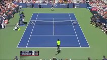 Gael Monfils crazy trick shot at US Open 2014 tennis