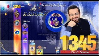 Aamir Liaquat Success In Ramazan Shareef Transmission 2015 #Geotv