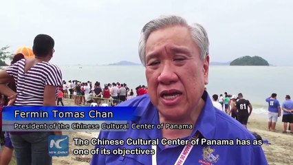 Panama embraces first ever Chinese-style dragon boat race