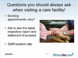 Questions to ask when choosing a care home, nursing home or dementia care home