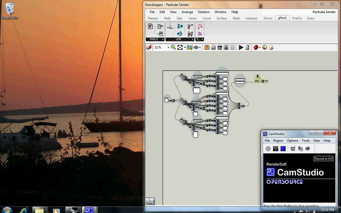 Pachube, Processing, Arduino, Grasshopper