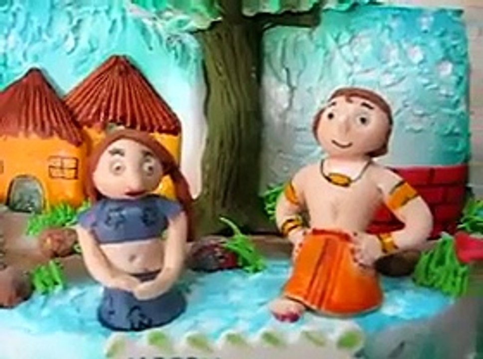 chota bheem sugarcrafted characters on theme cake