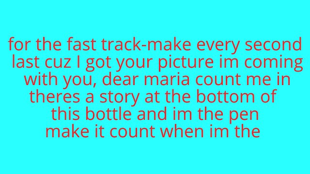 All Time Low-Dear Maria Count Me In Lyrics