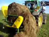 Loading and feeding round bale haylage with a Hustler