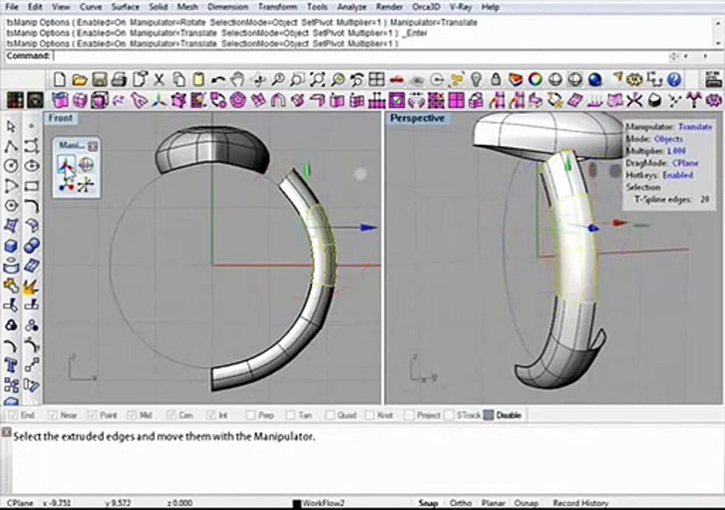 Create a ring with T-Splines for Rhino 3d