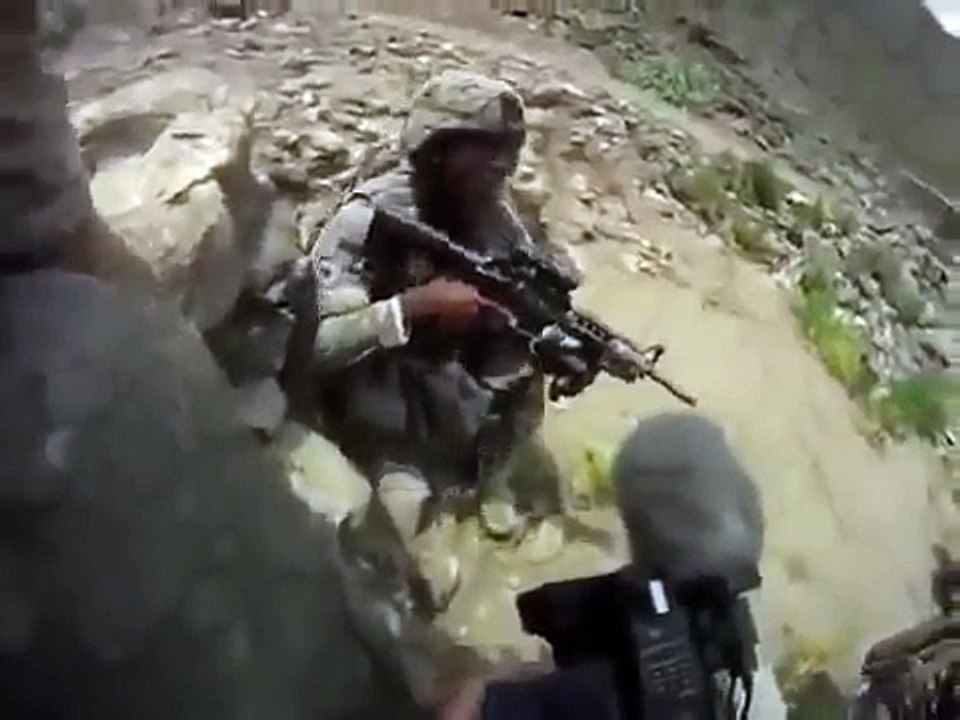 COMBAT FOOTAGE  Soldiers Ambushed From Taliban AFGHANISTAN