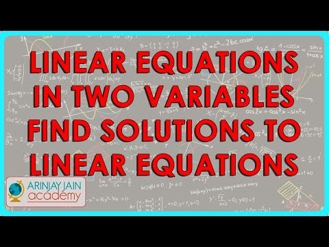 1340. Mathemtatics Class ix Linear equations in two variables Find solutions to Linear equations