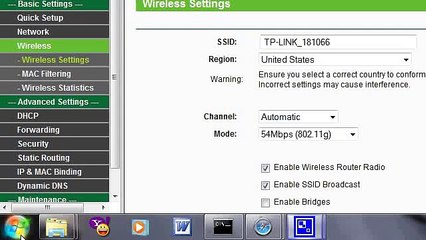 TP-LINK WIRELESS SECURE AND SSID SETTINGS