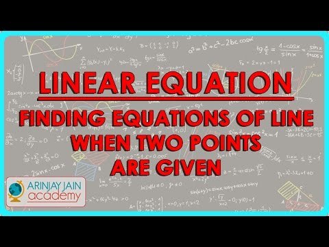 1341.Mathemtatics Class ix Linear equations. Finding equations of line when two points are given