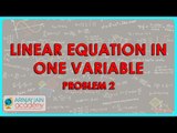 1379. CBSE Class VIII, ICSE Class VIII - Mathematics - Linear Equation in One Variable - Problem 2