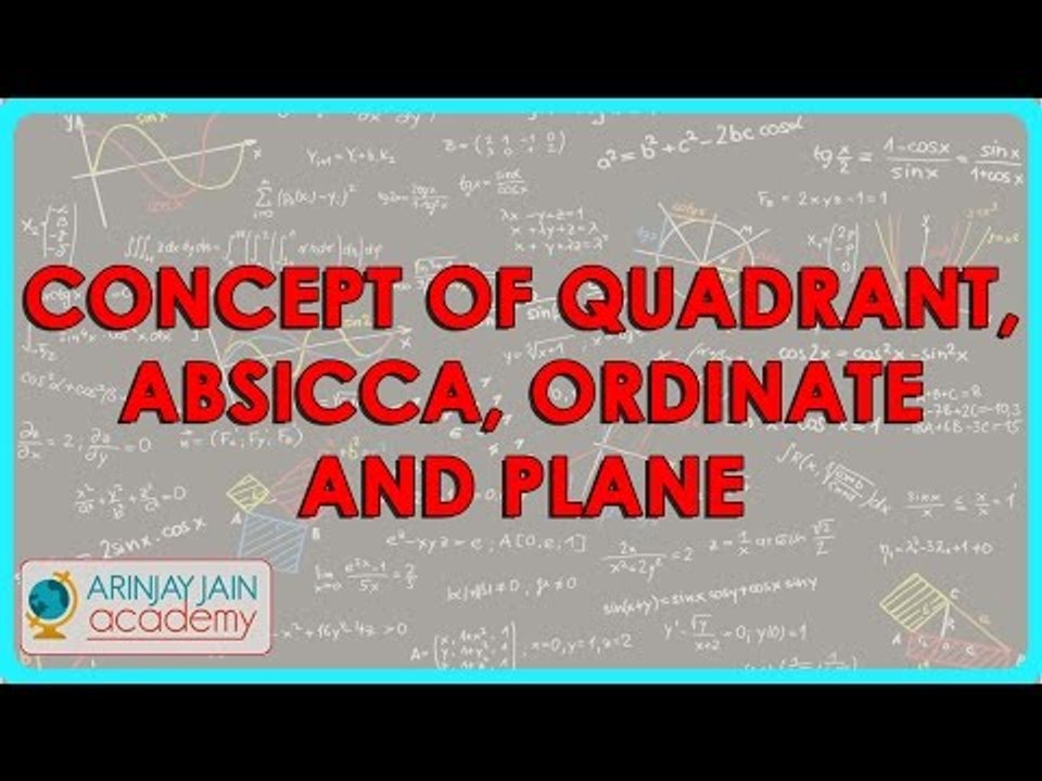 1394. Cl$ CBSE  Maths Class IX, ICSE Maths-     Concept of Quadrant, Absicca, ordinate and plane