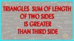 Mathematics Class VIII - Triangles - Sum of length of two sides is greater than third side