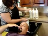 WRESTLER GETTING EYEBROWS WAXED