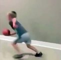 LOL funny kid gets hit by basketball net