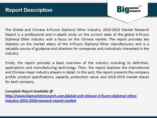 Global and Chinese 4 Fluoro Diphenyl Ether Industry - Trends, Size, Opportunities & Forecasts 2020