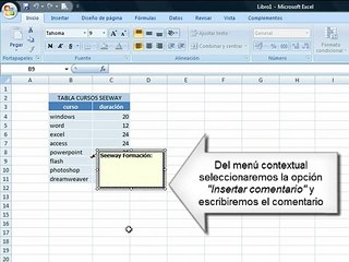 TRUCOS EXCEL 2007 - INSERTAR COMENTARIOS
