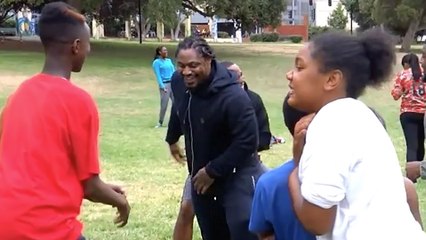 Marshawn Lynch Still in Beast Mode When Playing Kickball