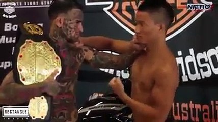 Un boxeur avant le combat et après le combat