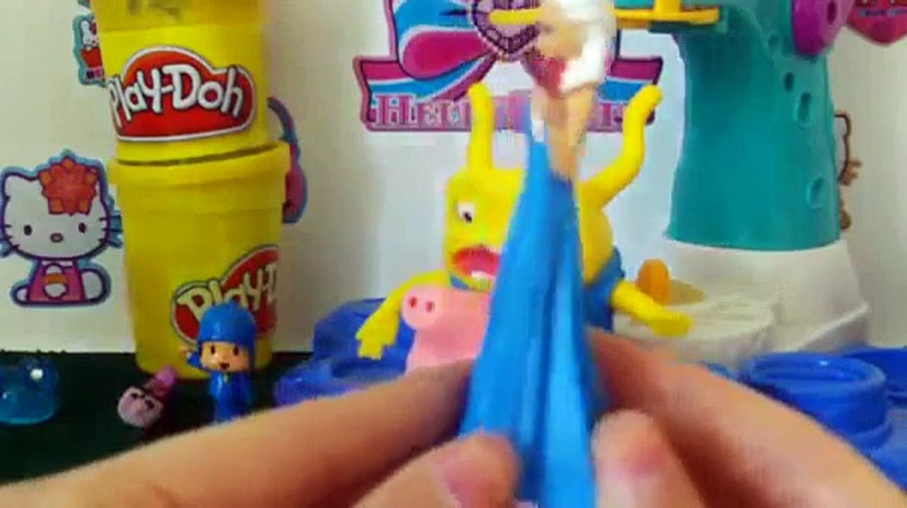 Play doh Frozen Peppa pig surprise eggs POCOYO