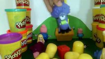 Play Doh Peppa pig surprise Eggs barbie despicable me minions mickey mouse