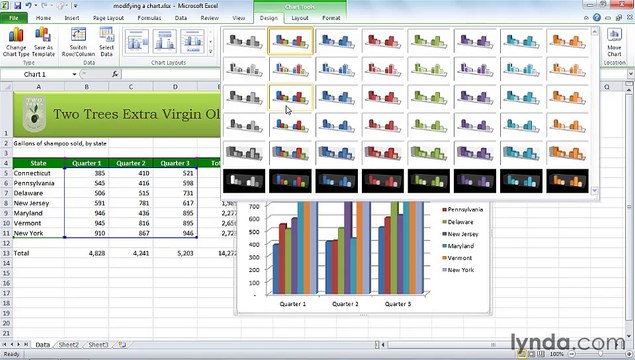 MS Excell Modifying a column chart