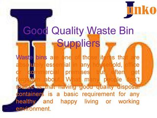 Get in Contact With Waste Bins Suppliers
