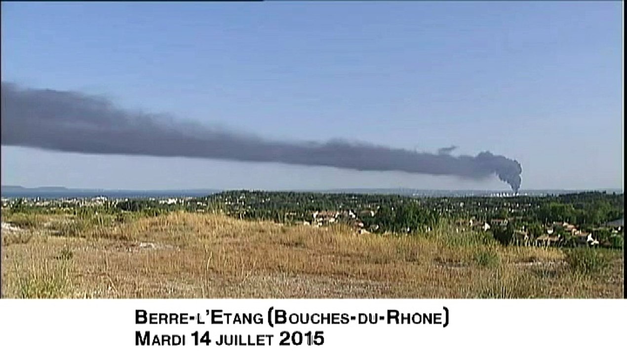 Bouches-du-Rhône : les images de l'incendie sur le site pétrochimique de Berre-l'Etang