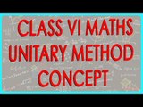 CBSE Class VI Maths,  ICSE Class VI Maths -   Unitary method - Concept