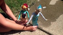 Ice bucket challenge with Elsa and Anna dolls by frozen toys