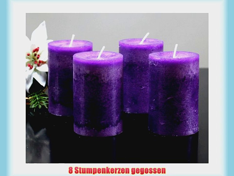 Kerzen Trendkerzen Safe Candle Markenkerzen Adventskerzen Stumpenkerzen 90/60 mm viola violett